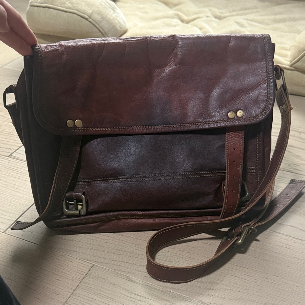 Brown Leather Messenger Bag